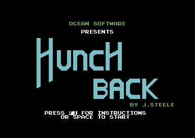 Hunchback [Cassette Version] back cover for Commodore 64
